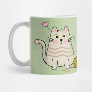 Funny Cat with ball of string Mug